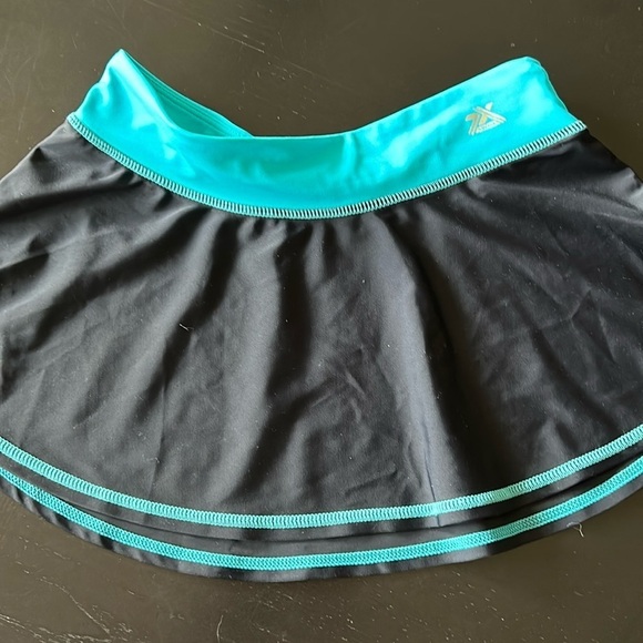 Zero Xposur Girl’s Swimsuit Cover Skirt size 12 black blue - Picture 1 of 4